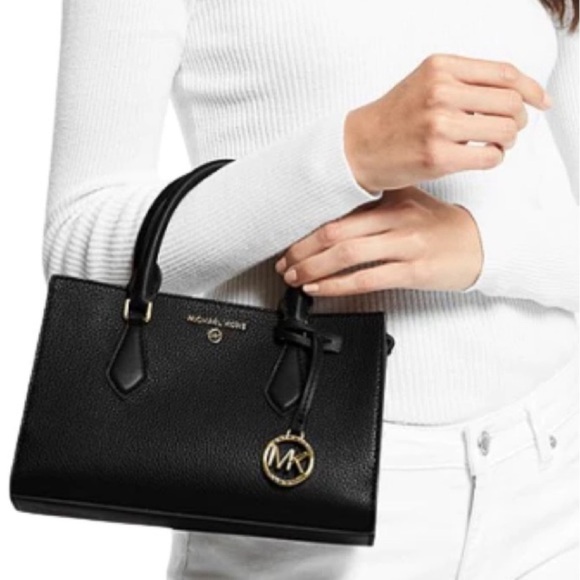 MICHAEL Michael Kors Handbags - MICHAEL MICHAEL KORS Valerie Small Pebbled Leather Satchel Black NWT